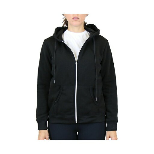 ギャラクシーバイハルビック レディース カットソー トップス Women's Fleece-Lined Zip Hoodie Black