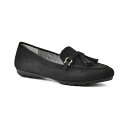 クリフバイホワイトマウンテン レディース スリッポン・ローファー シューズ Women's Gush Strap Detail Loafer Black, Suedette(4)