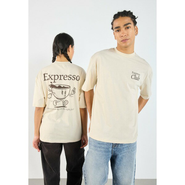 ユアターン メンズ サンダル シューズ UNISEX - Print T-shirt - oatmeal
