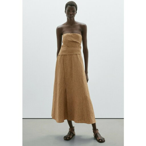 マッシモ ドゥッティ レディース ワンピース トップス STRAPLESS FLOUNCE - Day dress - brown マッシモ ドゥッティ レディース ワンピース トップス STRAPLESS FLOUNCE - Day dress - brown