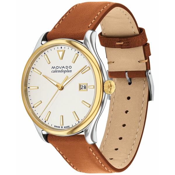 モバド モバド レディース 腕時計 アクセサリー Men's Swiss Calendoplan Cognac Brown Leather Strap Watch 40mm Brown