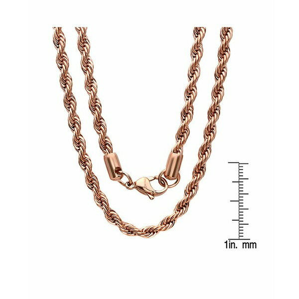 XeB[^C fB[X lbNXE`[J[Ey_ggbv ANZT[ Men's 18k Rose gold Plated Stainless Steel Rope Chain 24