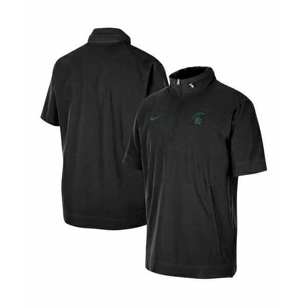 ナイキ ブルゾン レディース ナイキ レディース ジャケット＆ブルゾン アウター Men's Black Michigan State Spartans Coaches Half-Zip Short Sleeve Jacket Black