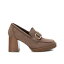  ǥ  塼 Carmela Collection, Women's Suede Heeled Loafers By XTI Camel