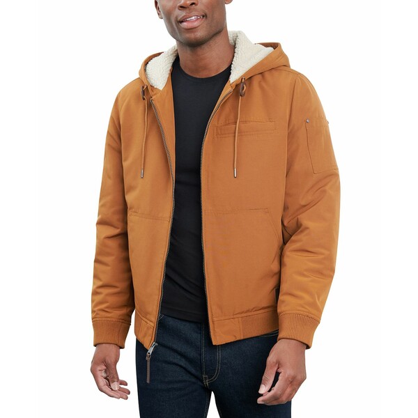 ラッキーブランド メンズ ジャケット＆ブルゾン アウター Men s Fleece-Lined Zip-Front Hooded Jacket Tobacco