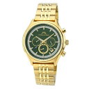 |Tu[ Y rv ANZT[ Charlie Stainless Steel Multifunction Gold Tone & Green Men's Watch 1261DCHS Gold