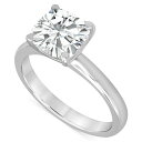 バッジェリーミシュカ メンズ リング アクセサリー Certified Lab Grown Diamond Cushion-Cut Solitaire Engagement Ring (4 ct. t.w.) in 14k Gold White Gold