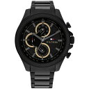 g~[ qtBK[ Y rv ANZT[ Men's Multifunction Black Stainless Steel Watch 46mm Black