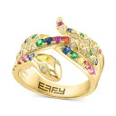 エフィー コレクション レディース リング アクセサリー EFFY&reg; Multi-Gemstone (1 ct. t.w.) & Diamond (1/10 ct. t.w.) Snake Ring in 14k Gold Multi Precious