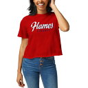 [OJbWGCgEFA fB[X TVc gbvX Liberty Flames League Collegiate Wear Women's Clothesline Cropped TShirt Red