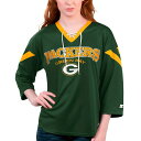 X^[^[ fB[X TVc gbvX Green Bay Packers Starter Women's Rally LaceUp 3/4 Sleeve TShirt Green