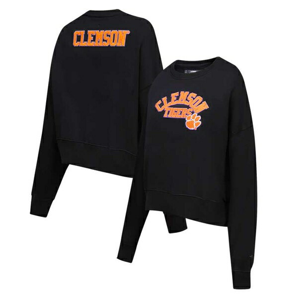 プロスタンダード レディース パーカー・スウェットシャツ アウター Clemson Tigers Women's Classic 3Hit Pullover Sweatshirt Black