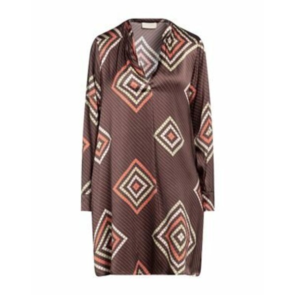 【送料無料】 モモン レディース ワンピース トップス Mini dresses Brown