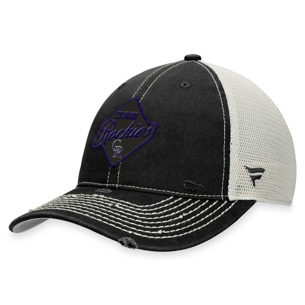 ファナティクス メンズ 帽子 アクセサリー Colorado Rockies Fanatics Branded Heritage Trucker Snapback Hat Black