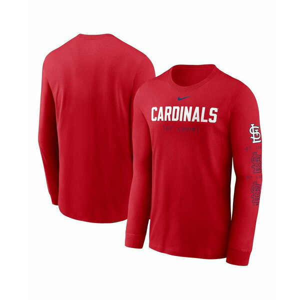 ナイキ メンズ Tシャツ トップス Men's Red St. Louis Cardinals Repeater Long Sleeve T-shirt Red