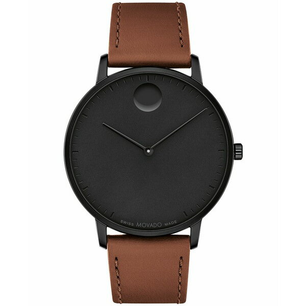 モバド レディース 腕時計 アクセサリー Unisex Face Swiss Quartz Cognac Leather Watch, 41mm Brown