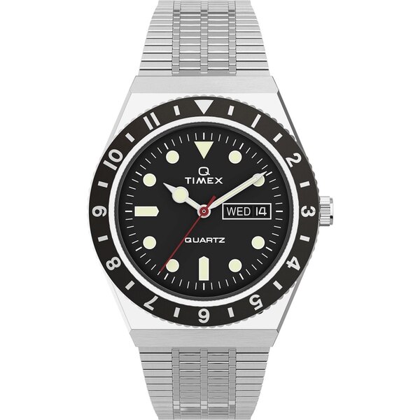 楽天asty【送料無料】 タイメックス メンズ 腕時計 アクセサリー Mens Timex Q Diver Watch Silver and Black