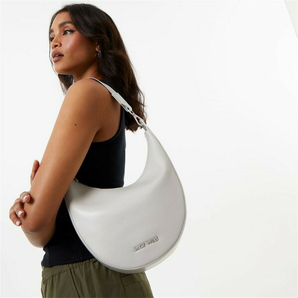 【送料無料】 ジャック ウィルス レディース ショルダーバッグ バッグ Large Half Moon Shoulder Bag Soft Grey