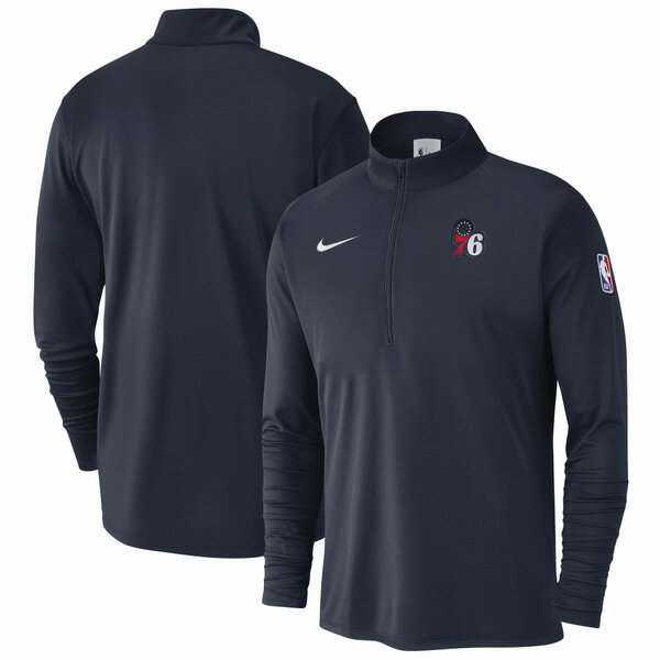 ナイキ メンズ ジャケット&ブルゾン アウター Philadelphia 76ers Nike 2024/25 Courtside Performance HalfZip Top Navy