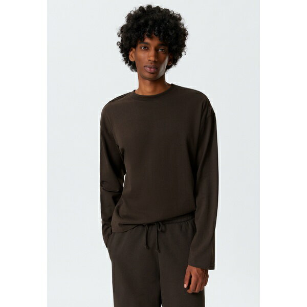 ウィークデイ メンズ Tシャツ トップス GREAT BOXY LONG SLEEVE - Long sleeved top - dark brown(4)