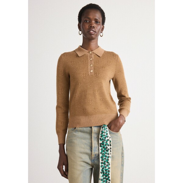 ガント レディース ニット&セーター アウター MONOGRAM POLO - Jumper - whiskey brown