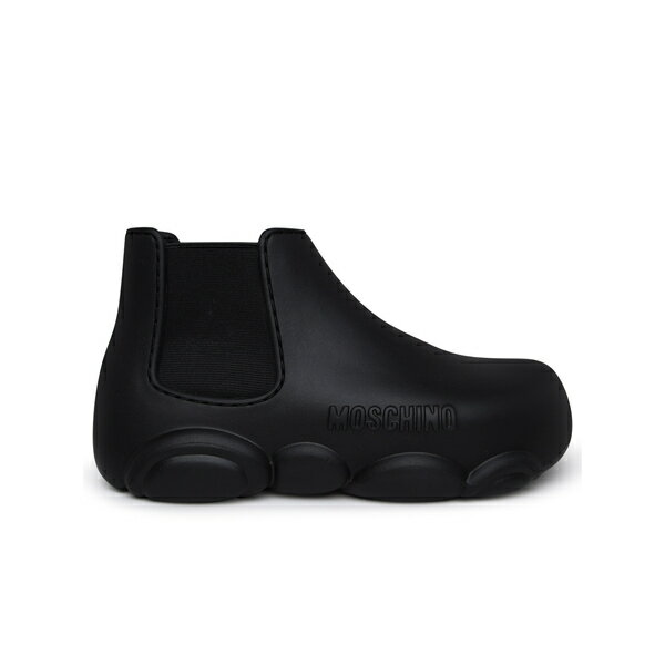 モスキーノ レディース ブーツ シューズ Black Rubber Ankle Boots Black