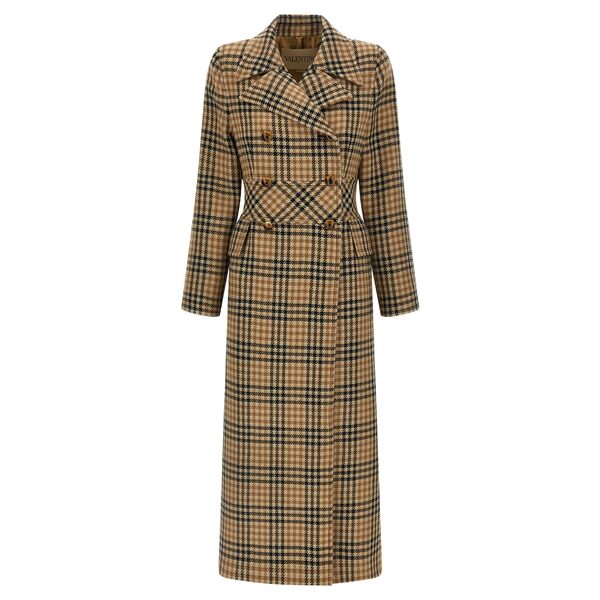 ƥ  ǥ 㥱åȡ֥륾  Valentino Garavani Houndstooth Wool Coat Br...