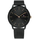 g~[ qtBK[ Y rv ANZT[ Men's Black Stainless Steel Mesh Bracelet Watch 43mm Black