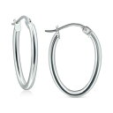 Wj xj[j fB[X sAXCO ANZT[ Polished Oval Small Hoop Earrings, 15mm, Created for Macy's Sterling Silver