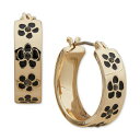 J[K[tFh fB[X sAXCO ANZT[ Gold-Tone Black Flower Small Hoop Earrings, .68