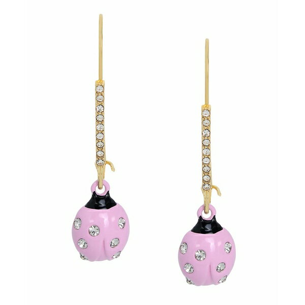 ベッツィジョンソン レディース ピアス＆イヤリング アクセサリー Faux Stone Ladybug Dangle Earrings Pink, Gold