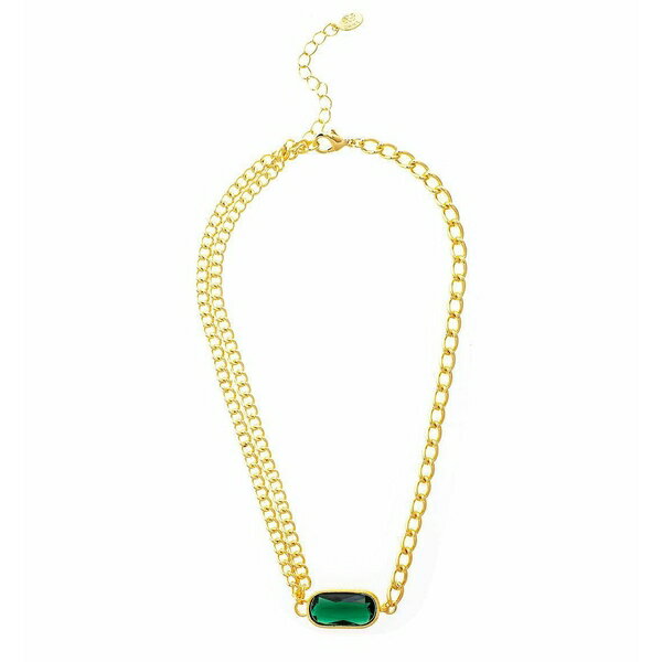 uJt[h} fB[X lbNXE`[J[Ey_ggbv ANZT[ Multi Chain Faceted Emerald Crystal Necklace Gold with green crystal