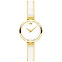 モバド モバド レディース 腕時計 アクセサリー Women's Moda Swiss Quartz White Ceramic Yellow PVD Bangle Watch 24mm Two Tone