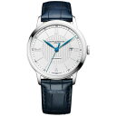 {[VG Y rv ANZT[ Men's Swiss Automatic Classima Navy Leather Strap Watch 42mm M0A10333 Navy