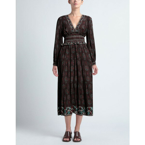 【送料無料】 シー レディース ワンピース トップス Midi dresses Brown