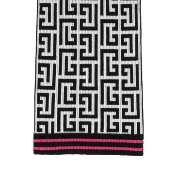 バルマン レディース マフラー・ストール・スカーフ アクセサリー モノグラム スカーフ Black Erin Pink White