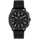 tBbvvC Y rv ANZT[ Men's Chronograph Spectre Black Silicone Strap Watch 44mm Ip Black