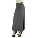 24セブンコンフォート レディース スカート ボトムス Women's Elastic Waist Maxi Skirt Smoke