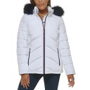 g~[ qtBK[ fB[X WPbgu] AE^[ Women's Faux-Fur-Trim Hooded Puffer Coat White