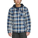 リーバイス リーバイス メンズ ジャケット＆ブルゾン アウター Men's Cotton Quilted Shirt Jacket with Fleece Hood Navy Plaid