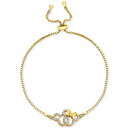 fBYj[ fB[X uXbgEoOEANbg ANZT[ Cubic Zirconia Mickey & Minnie Mouse Interlocking Bolo Bracelet in 18k Gold-Plated Sterling Silver Gold Over Silver