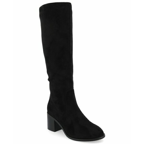 ジャーニーコレクション レディース ブーツ シューズ Women 039 s Romilly Tru Comfort Foam Stacked Block Heel Round Toe Regular Calf Boots Black Suede