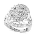 GtB[ RNV Y O ANZT[ EFFY&reg; Diamond Round & Baguette Cluster Swirl Ring (7/8 ct. t.w.) in 14k Gold White Gold