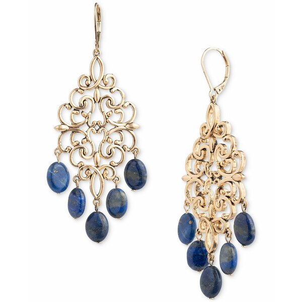 ラルフローレン レディース ピアス＆イヤリング アクセサリー Gold-Tone Stone Scroll Chandelier Earrings Blue