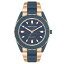 アンクライン レディース 腕時計 アクセサリー Women's Three-Hand Quartz Rose Gold-Tone and Blue Solar Oceanwork Plastic Bracelet Watch, 38.5mm Rose Gold-Tone, Navy