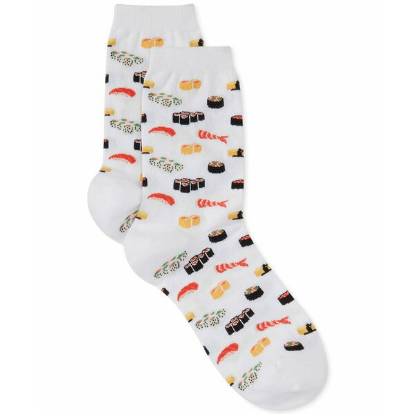 zbg\bNX fB[X C A_[EFA Women's Sushi Print Fashion Crew Socks White