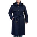 ロンドンフォグ トレンチコート レディース ロンドンフォグ レディース ジャケット＆ブルゾン アウター Women's Plus Size Belted Hooded Water-Resistant Trench Coat Midnight Navy