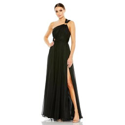 マックダガル レディース ワンピース トップス Women's Ieena Strappy One Shoulder A Line Gown Black