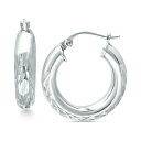 Wj xj[j fB[X sAXCO ANZT[ Small Embellished Hoop Earrings in Sterling Silver, 25mm, Created for Macy's Sterling Silver