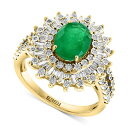 GtB[ RNV fB[X O ANZT[ EFFY&reg; Ruby (1-7/8 ct. t.w.) & Diamond (1/4 ct. t.w.) Halo Statement Ring in 14k White Gold (Also in Sapphire and Emerald) Emerald